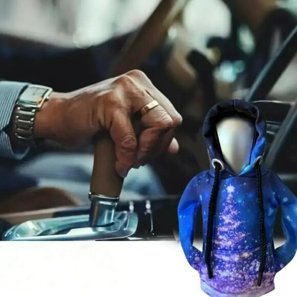 Creative Blue Galaxy Pattern Hooded Sweatshirt Gear Shift Cover (SKU #3056) - Picture 7 of 10